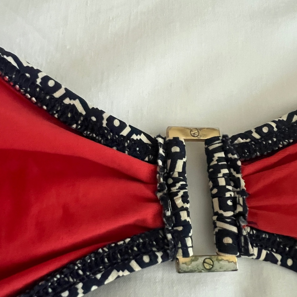 TORY BURCH top bandeau bikini top size M Navy & white - Picture 9 of 9